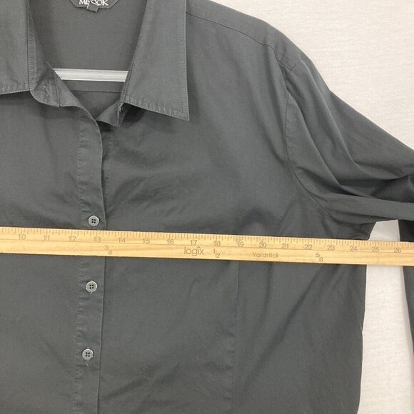 Misook Black Relaxed Fit Long Sleeve Button Down XL Preppy Office - Picture 5 of 9